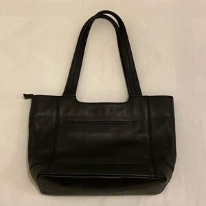 The Sak De Young Tote Black Leather Bag 15.5in L x 4.5in W x 10in H